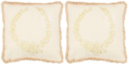 Safavieh PIL844A-1818-SET2 18 x 18 in. Lola Wheat Throw Pillows, Wheat - Set of 2 