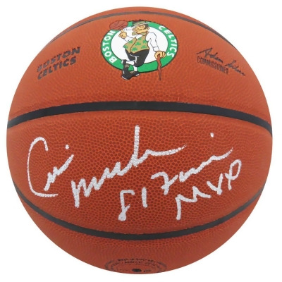 Schwartz Sports Memorabilia MAXBSK203 Cedric Maxwell Signed Wilson Boston Celtics Logo NBA Basketball, 81 Finals MVP Inscription 