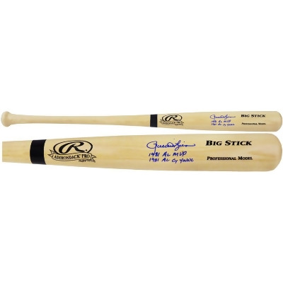 Schwartz Sports Memorabilia FINBAT100 Rollie Fingers Signed Rawlings Big Stick Blonde MLB Baseball Bat with 1981 AL MVP, 1981 AL Cy Young 