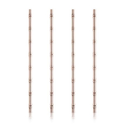 Viski 7946 Pacific Bamboo Straws, Copper - Set of 4 
