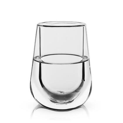 Viski 7337 Glacier - Double Walled Chilling Wine Glass, Clear 