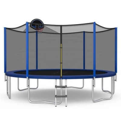 Costway TW10065- 16 ft. Outdoor Recreational Trampoline with Enclosure Net 