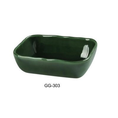 Yanco GG-303 2 oz Green Gem Rectangular Sauce Dish Bowl, Green - Pack of 36 