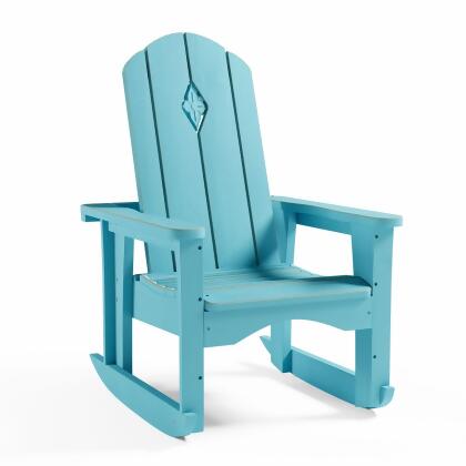 Uwharrie Chair S312-029 Cali Wood Rocker Lounge Chair, Turquoise Pine - 30 x 33.5 x 42 in. 