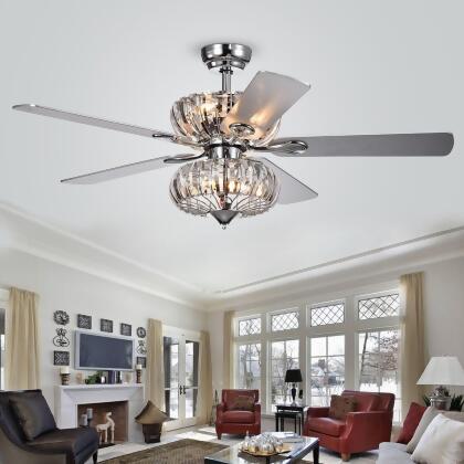 Kyana 52 in. Chrome Indoor Remote Controlled Ceiling Fan with Light Kit, image size:1200x1200