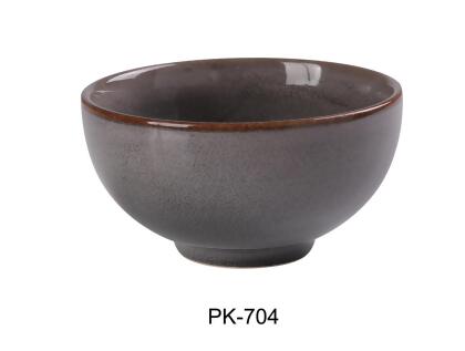 Yanco PK-704 10 oz Peacock Rice Bowl, Gray - 4.5 x 2.375 in. - Pack of 36 