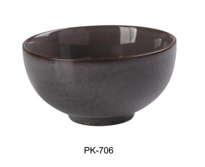 Yanco PK-706 25 oz Peacock Nappie Bowl, Gray - 6 x 3 in. - Pack of 36 