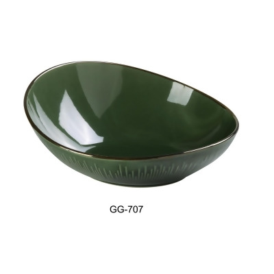 Yanco GG-707 16 oz Green Gem Sheer Bowl, Green - 1.75 in. - Pack of 12 