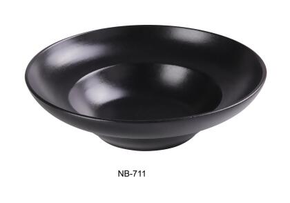 Yanco NB-711 20 oz Noble Black Deep Mediterranean Bowl, Black - 11 x 3.25 in. - Pack of 12 