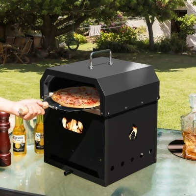 Costway NP10734 4-in-1 Outdoor Portable Pizza Oven with 12 in. Pizza Stone 