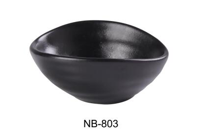 Yanco NB-803 2 oz Noble Black Olive Sauce Dish Bowl, Black - 4 x 3 in. - Pack of 36 