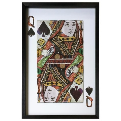 Yosemite Home Decor 3120051 Queen of Spades Printed Pattern Picture Frame, Mutlicolor 