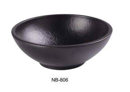 Yanco NB-806 14 oz Noble Black Nappie Bowl, Black - 6.125 x 2.25 in. - Pack of 36 