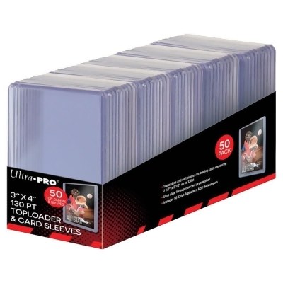 Ultra Pro 7442715285 3 x 4 in. Super Thick 130PT Top Loader with Thick Card Sleeves, 50 per Pack 