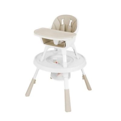 Costway BB5693YW 6-in-1 Baby High Chair Infant Activity Center with Height Adjustment, Beige 