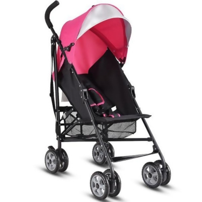 Costway BB4880PI Folding Lightweight Baby Toddler Umbrella Travel Stroller, Pink 