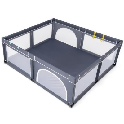 Costway UY10025SH Large Infant Baby Playpen Safety Play Center Yard with 50 Ocean Balls, Dark Gray 