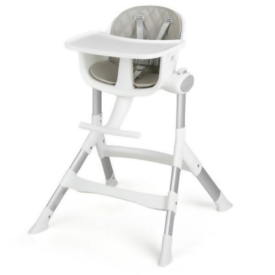 Costway AD10020GR 4-in-1 Convertible Baby High Chair with Aluminum Frame, Gray 