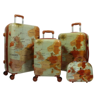 World Traveler WT270-4 Europe Spinner Luggage Set with TSA Lock, 4 Piece 