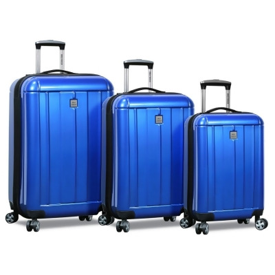 World Traveler WT300-BLUE Contour Hardside Spinner Luggage Set, Blue - 3 Piece 