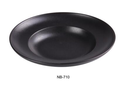 Yanco NB-710 10 oz Noble Black Mediterranean Pasta Bowl, Black - Pack of 12 