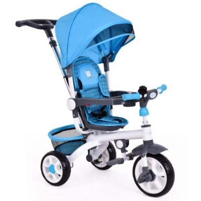 Total Tactic BB4691BL 4-in-1 Detachable Baby Stroller Tricycle with Round Canopy, Blue 