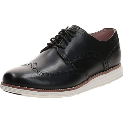 Cole Haan C26469-11 Cole Haan Mens Original Grand Shortwing Oxford Shoe, Black Leather & White - Size 11 