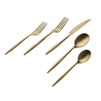 Godinger 84209 Milano PVD 18-10 Stainless Steel Flatware Set, Shiny Gold - 20 Piece 