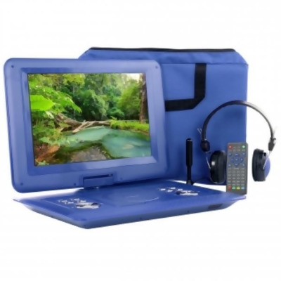 Trexonic TR-D141BLU 14.1 in. Portable DVD Player with Swivel TFT-LCD Screen & USB & SD, AV & HDMI Inputs, Blue 