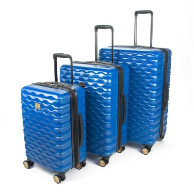 Kathy Ireland KI115-ST3-BLU Maisy Hardside Spinner Luggage Set, Blue - 3 Piece 