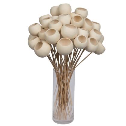 Vickerman H7BEL999 20 in. Bell Cup Bleached Stem, Natural - Pack of 40 