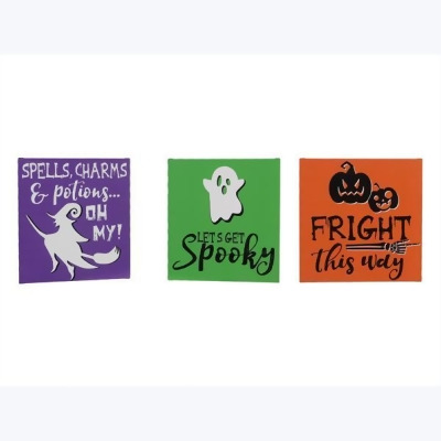 Youngs 82388 Wood Box Halloween Tabletop Sign, Assorted Color - 3 Piece 