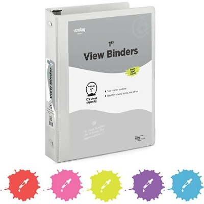 Enday No.0505 1 in. Ring View Binder with 2-Pockets, Red - Pack of 24 