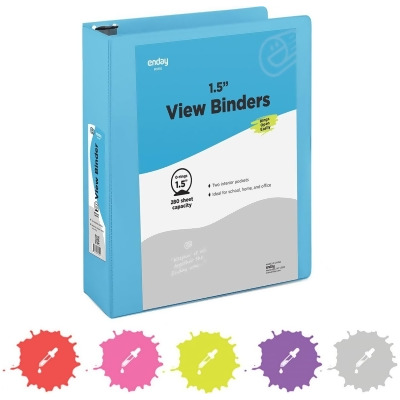 Enday No.0510 1.5 in. 3-Ring View Binder with 2-Pockets, Blue - Pack of 12 