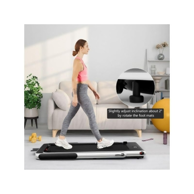 Costway SP37914US-SL 2.25HP 2-in-1 Folding Treadmill with APP Speaker Remote Control, Silver 