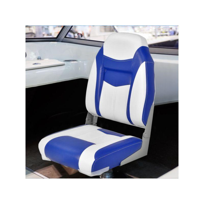 Folding Boat Seat in Blue and White