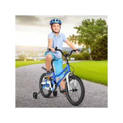 Costway TS10085TL-18 18 ft. Kids Bike with Removable Training Wheels, Blue 