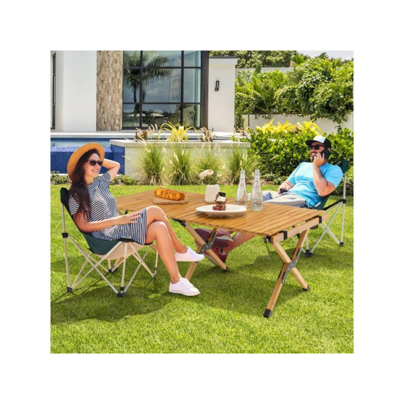 Costway Foldable Camping Table Outdoor BBQ Portable Grilling Stand Bag