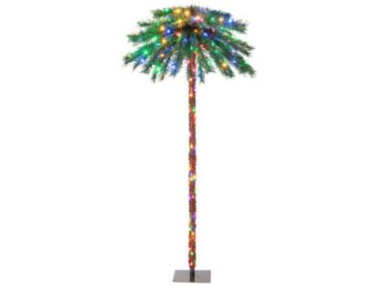 Costway CM24083US 6 ft. Pre-Lit Artificial Tropical Palm Christmas Tree with 210 Multi-Color Lights 