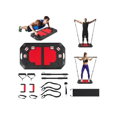 Costway FH10070BK Push up Board Set Folding Push up Stand with Elastic String Pilate Bar Bag, Black 