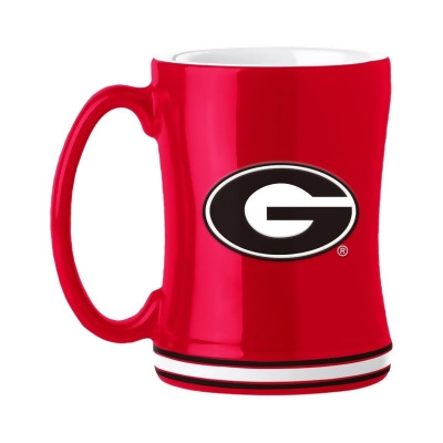 Logo Brands 629308674 14 oz NCAA Georgia Bulldogs Sculpted Relief Team Color Coffee Mug 