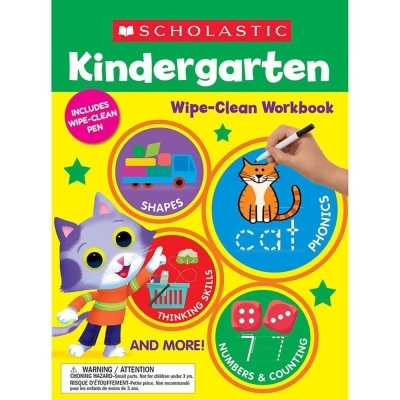 Scholastic Teaching Resources SC-1338887599-3 Kindergarten Wipe-Clean Workbook - Set of 3 