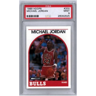RDB Holdings & Consulting CTBL-036611 Michael Jordan Chicago Bulls 1989-1990 NBA Hoops Card No.200 - PSA Graded 9 Mint 