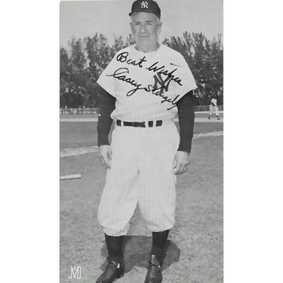 RDB Holdings & Consulting CTBL-036811 Casey Stengel Signed Vintage J.D. McCarthy 3.25 x 5.5 BW New York Yankees Photo Card Best Wishes Rare-HOF - Beckett Review 