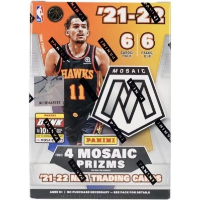 RDB Holdings & Consulting CTBL-036588 2021-2022 Panini Mosaic NBA Basketball Blaster Box, Mosaic Prizms - Pack of 6 - 6 Cards per Pack 