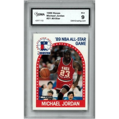 RDB Holdings & Consulting CTBL-036741 Michael Jordan Chicago Bulls 1989-1990 NBA Hoops Card No.21 - GMA Graded 9 Mint 