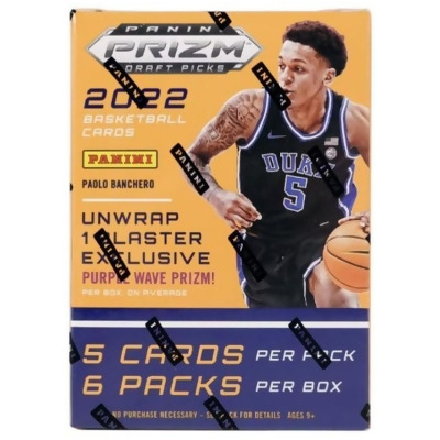 RDB Holdings & Consulting CTBL-036586 2022-2023 Panini Prizm Draft Picks NBA Basketball Blaster Box - Purple Wave - Pack of 6 - 5 Cards per Pack 