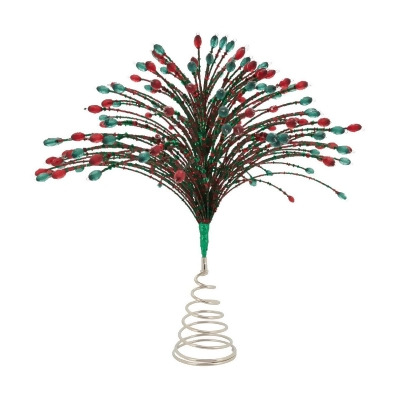 Saro Lifestyle XD204.RG14 14 in. Dazzling Beaded Delight Centerpiece, Red & Green 