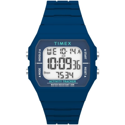 Timex TW5M557009J 40 mm Unisex Ironman Classic Watch, Blue Strap with Digital Dial - Blue Case 