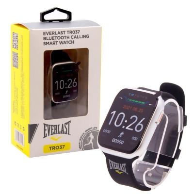 Everlast EVWTR037BK Everlast TR037 Smart Watch Activity Tracker with Phone Call Dialing & Speaker 